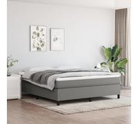 vidaXL Estructura de cama con somier de tela gris oscuro 160x200 cm