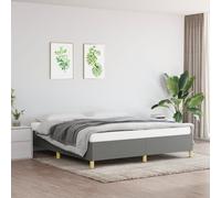 vidaXL Estructura de cama con somier de tela gris oscuro 160x200 cm