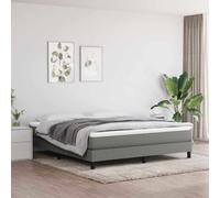 vidaXL Estructura de cama con somier de tela gris oscuro 180x200 cm