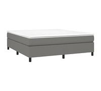 vidaXL Estructura de Cama con Somier, Somier de Matrimonio de Listones, Base de Cama Tapizada, Mueble para Dormitorio Hogar, Tela Gris Oscuro 160x200 cm