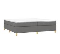 vidaXL Estructura de Cama con Somier, Somier de Matrimonio de Listones, Base de Cama Tapizada, Mueble para Dormitorio Hogar, Tela Gris Oscuro 200x200 cm