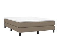 vidaXL Estructura de Cama con Somier, Somier de Matrimonio de Listones, Base de Cama Tapizada, Mueble para Dormitorio Hogar, Tela Gris Taupe 140x190 cm