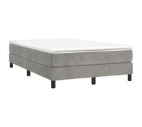vidaXL Estructura de Cama con Somier, Somier de Matrimonio de Listones, Base de Cama Tapizada, Mueble para Dormitorio Hogar, Terciopelo Gris Claro 120x200 cm