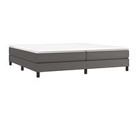 vidaXL Estructura de Cama con Somier, Somier de Matrimonio de Listones, Base de Cama Tapizada, Mueble para Dormitorio Hogar, Cuero Sintético Gris 200x200 cm