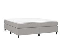 vidaXL Estructura de Cama con Somier, Somier de Matrimonio de Listones, Base de Cama Tapizada, Mueble para Dormitorio Hogar, Tela Gris Claro 160x200 cm