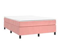 vidaXL Estructura de Cama con Somier, Somier de Matrimonio de Listones, Base de Cama Tapizada, Mueble para Dormitorio Hogar, Terciopelo Rosa 140x190 cm