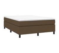 vidaXL Estructura de Cama con Somier, Somier de Matrimonio de Listones, Base de Cama Tapizada, Mueble para Dormitorio Hogar, Tela Marrón 140x190 cm