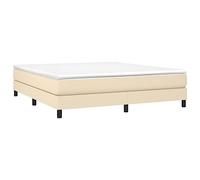 vidaXL Estructura de Cama con somier Tela Color Crema 180x200 cm