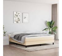 vidaXL Estructura de cama con somier tela color crema 180x200 cm