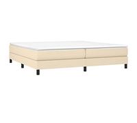 vidaXL Estructura de Cama con somier Tela Color Crema 200x200 cm