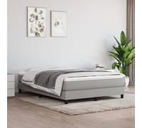 vidaXL Estructura de cama con somier tela gris claro 140x200 cm