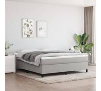 vidaXL Estructura de cama con somier tela gris claro 160x200 cm