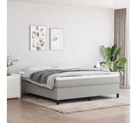 vidaXL Estructura de cama con somier – Somier matrimonial de listones, tapizada gris claro 180x200 cm
