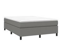 vidaXL Estructura de Cama con Somier, Somier de Matrimonio de Listones, Base de Cama Tapizada, Mueble para Dormitorio Hogar, Tela Gris Oscuro 140x190 cm