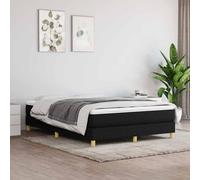 vidaXL Estructura de cama con somier – Somier de listones, base tapizada, tela negra 140x190 cm