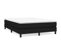vidaXL Estructura de Cama con Somier, Somier de Matrimonio de Listones, Base de Cama Tapizada, Mueble para Dormitorio Hogar, Tela Negro 140x190 cm