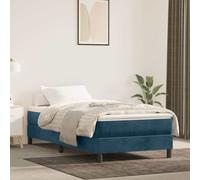 vidaXL Estructura de cama con somier - Base tapizada, somier de listones, terciopelo azul 90x190 cm