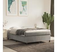 vidaXL Estructura de Cama con Somier, Somier de Matrimonio de Listones, Base de Cama Tapizada, Mueble para Dormitorio Hogar, Terciopelo Gris Claro 140x190 cm