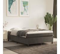 vidaXL Estructura de Cama con Somier, Somier de Matrimonio de Listones, Base de Cama Tapizada, Mueble para Dormitorio Hogar, Terciopelo Gris Oscuro 140x190 cm