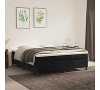 vidaXL Estructura de cama con somier Cama solar en terciopelo negro 160x200 cm