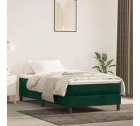 vidaXL Estructura de cama con somier tapizada, somier de listones, terciopelo verde oscuro 90x190 cm