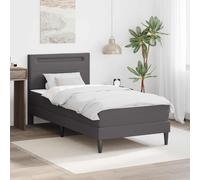 vidaXL Estructura de Cama con Tiras LED con cabecera Cuero sintético