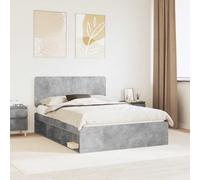 vidaXL Estructura de cama Concreto 160 x 200 cm Madera de pino macizo