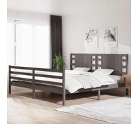 vidaXL Estructura de cama de madera maciza de pino gris 200x200 cm