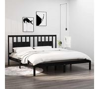vidaXL Estructura de cama de madera maciza de pino negro 200x200 cm