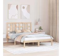 vidaXL Estructura de cama de matrimonio madera maciza 135x190 cm