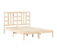 vidaXL Estructura de cama matrimonial con somier madera maciza 135x190 cm