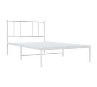 vidaXL Estructura de Cama de Metal con cabecero Blanco 100x190 cm, armazón de Cama, Cama, Muebles de Dormitorio, Marco de Cama, Cama Individual