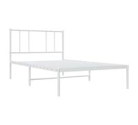 vidaXL Estructura de Cama de Metal con cabecero Blanco 80x200 cm, armazón de Cama, Cama, Muebles de Dormitorio, Marco de Cama, Cama Individual