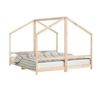 vidaXL Estructura de cama para niños madera maciza de pino 2x(90x200) cm Natural