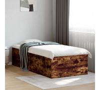 vidaXL Estructura de cama de suelo Roble Ahumado 80 x 200 cm