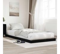 vidaXL Estructura de Cama de Suelo Roble Negro 75 x 190 cm