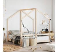 vidaXL Estructura de cama deniños madera maciza de pino 2x(70x140) cm