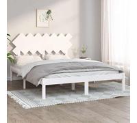 vidaXL Estructura de cama doble madera maciza blanca 140x190 cm