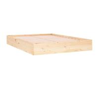 vidaXL Estructura de Cama Doble Matrimonial Somier Dormitorio Base Habitación Muebles Mobiliario Hogar Cuarto Descanso Madera Maciza 135x190 cm