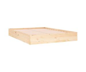 vidaXL Estructura de Cama Doble Matrimonial Somier Dormitorio Base Habitación Muebles Mobiliario Hogar Cuarto Descanso Madera Maciza 135x190 cm