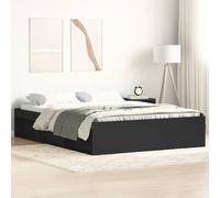 vidaXL Estructura de cama doble sin colchón, somier con almacenaje Negro 120x190 cm
