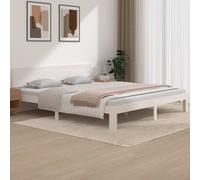 vidaXL Estructura de cama doble sin colchón blanco 180x200 cm
