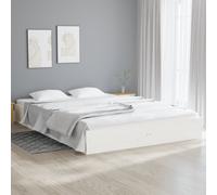 vidaXL Estructura de cama doble sin colchón madera blanco 150x200 cm