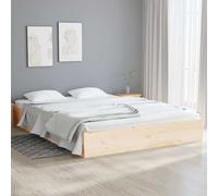 vidaXL Estructura de cama doble sin colchón madera maciza 135x190 cm