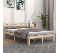 vidaXL Estructura de cama doble sin colchón madera maciza 180x200 cm