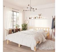 vidaXL Estructura de cama doble sin colchón madera maciza