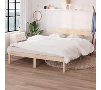 vidaXL Estructura de cama doble sin colchón madera maciza