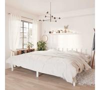 vidaXL Estructura de cama doble sin colchón madera maciza blanco