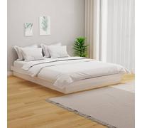 vidaXL Estructura de cama doble sin colchón madera maciza blanco