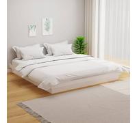 vidaXL Estructura de cama doble sin colchón madera maciza blanco